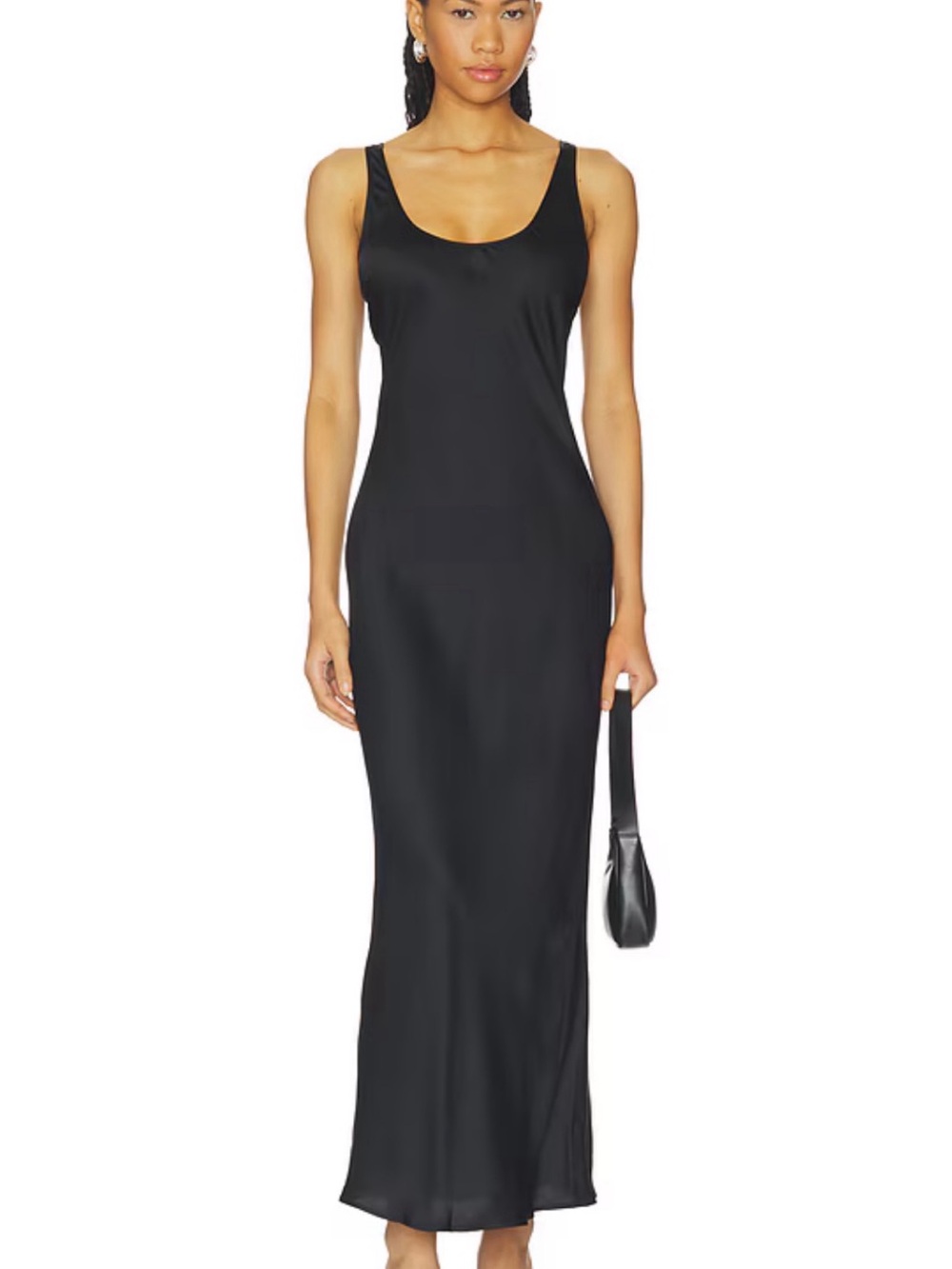 L’Agence Akiya Black Scoop Neck Dress